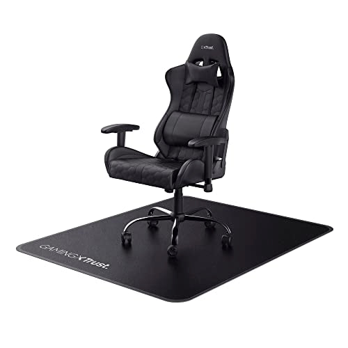 Trust Gaming GXT 715 Chair Mat 99 x 120 cm (1.20 m2), Wear-resistant Floor Protector for Carpets and Hard Floor Surfaces, Durable Mat for Gaming and Office Chairs - Black