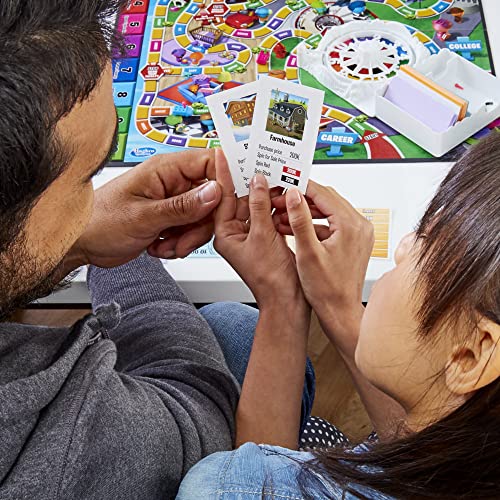 Hasbro Gaming The Game of Life Game, Family Board Game for 2 to 4 Players, for Kids Ages 8 and Up, Includes Colourful Pegs