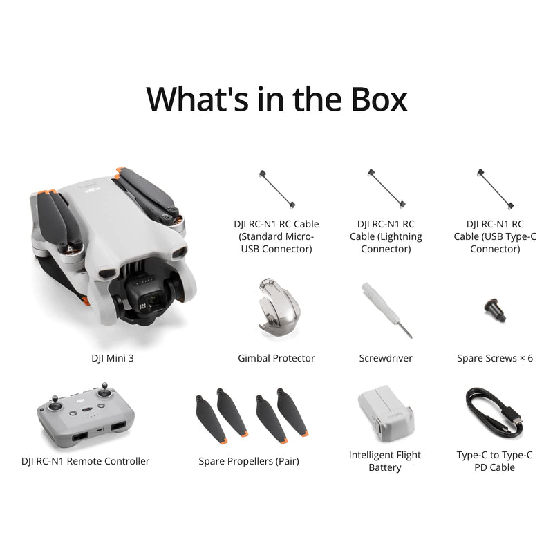 DJI Mini 3 – Lightweight and Foldable Mini Camera Drone with 4K HDR Video, Remote Control, 38-min Flight Time, True Vertical Shooting, and Intelligent Features