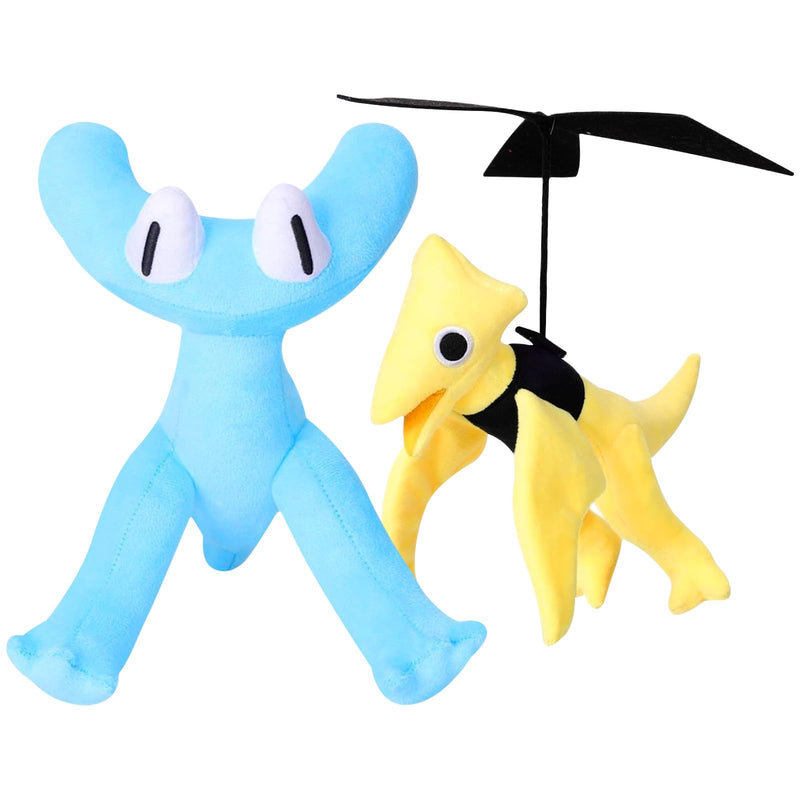 FASTEXX Rainbow Friends Plush Chapter 2 Characters Cyan and Yellow Rainbow Friends Plush Series Looky Plushies Toys, plushies Soft Toys Figure Toy for Kids (Cyan+Yellow)