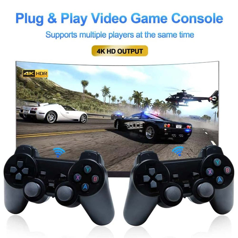 128GB Retro Games Console,X2 Plus Game Stick Retro Console Double Wireless Controller,40000+ Games