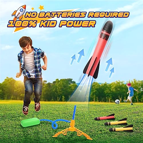 Kids Toys for 3-9 Years Old Boys, Garden Games 3-9 Years Old Boys Girls Gift Outdoor Toy Kids Garden Toys Age 3-9 Years Old Boys Stomp Toys Rocket Toys Launcher for Kids Girls Birthday Presents