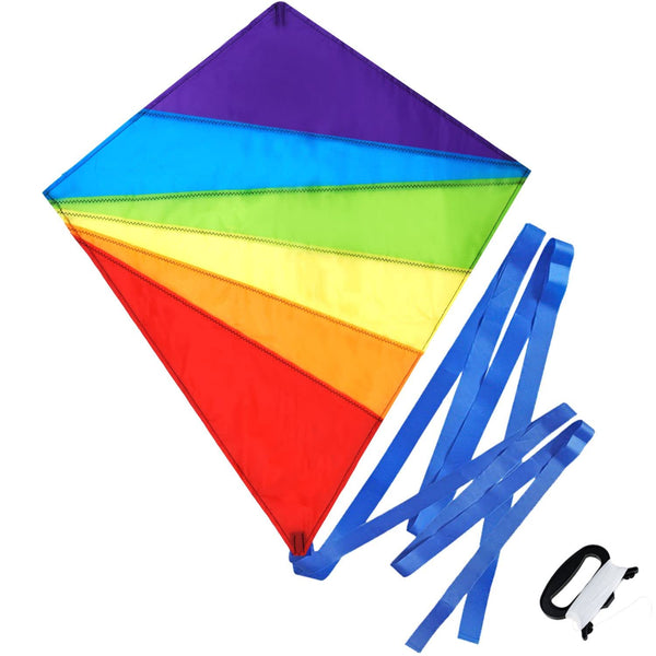 Sun Kites Diamond Kite for Children and Adults - Bright Rainbow Colours - Great Outdoor Toy for Beginners - Very Easy to Fly - Makes a Great Gift or Stocking Filler