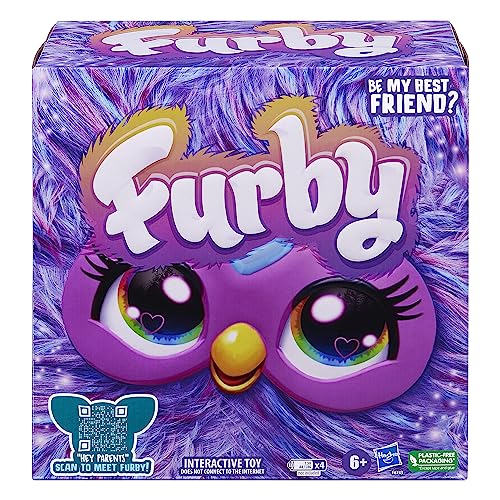 Furby Hasbro Purple Interactive Toy Plush - English version , 6 inch