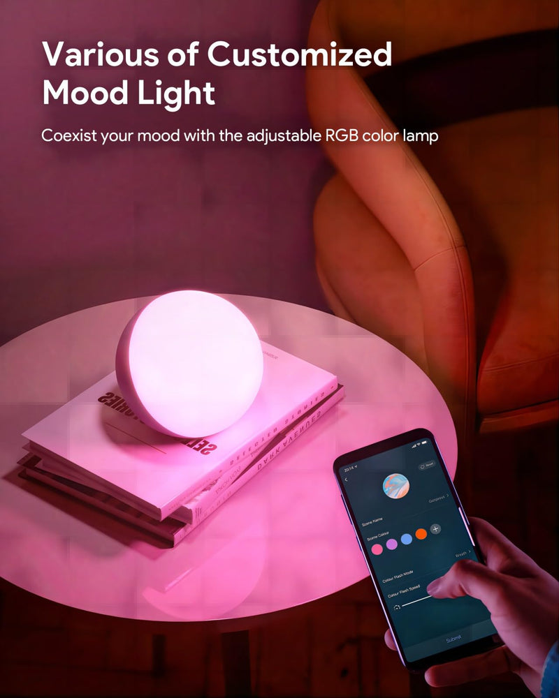 Hifree Smart Table Lamp, Dimmable Desk Lamp with App/Voice Control, LED RGB Color Changing Touch Lamp, Night Lamp for Bedroom Compatible with Alexa and Google Home