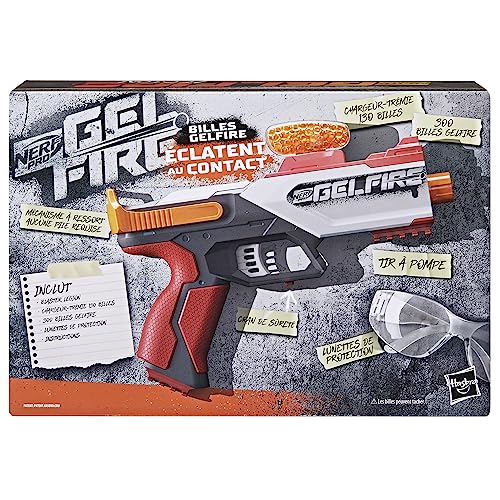 Nerf Pro Gelfire, Legion Spring Blaster, 300 Gelfire Balls, 130 Ball Hopper Loader, Glasses