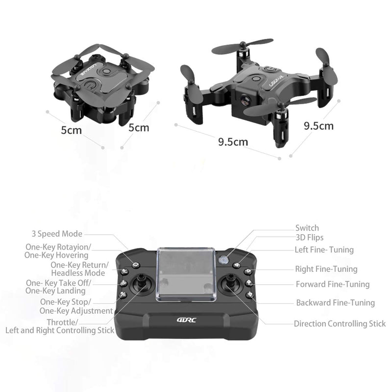 4DRC Mini Drone for Kids and Beginners RC Foldable Nano Pocket Quadcopter with Auto Hovering, One Key Return, Headless Mode, 3D Flips, 3 Speed Adjustment and 3 Extra Batteries Toys for Boys and Girls