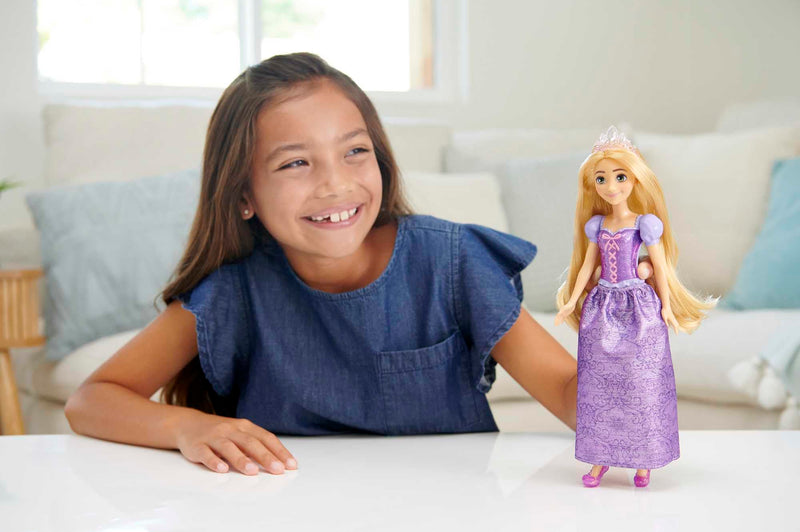 Disney Princess Rapunzel Doll, Tangled Rapunzel in Signature Clothing, Collectible Fashion Doll, Poseable Doll with Blonde Hair, Tiara Crown, Doll Accessories, Toys for Ages 3 and Up, One Doll, HLW03