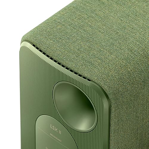 KEF LSX II - Wireless Bookshelf Speakers, Olive Green | Active Speakers | TV | PC | Gaming | HDMI