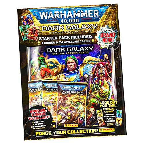 Panini Warhammer 40,000 Dark Galaxy Cards - Trading Cards (2023) - 1 Starter in Bundle with 10 Stroncard Sleeves