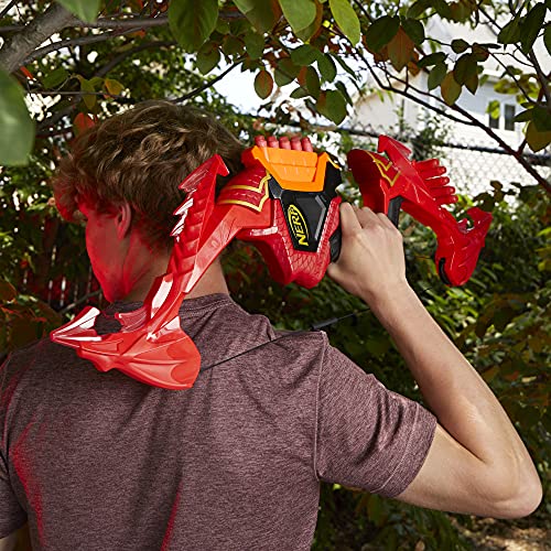 Nerf DragonPower Skyblaze Dart Bow - Dungeons and Dragons Dragon Bow Action with 10 Nerf Darts and 5-Dart Storage