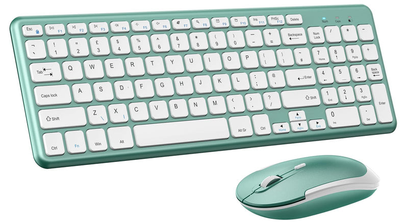 Wireless Keyboard and Mouse Set, 2.4 GHz Wireless USB Keyboard and Mouse Combo with USB recevier, Slim Ergonomic Keyboard for Windows, Computer, PC, Notebook, QWERTY UK Layout