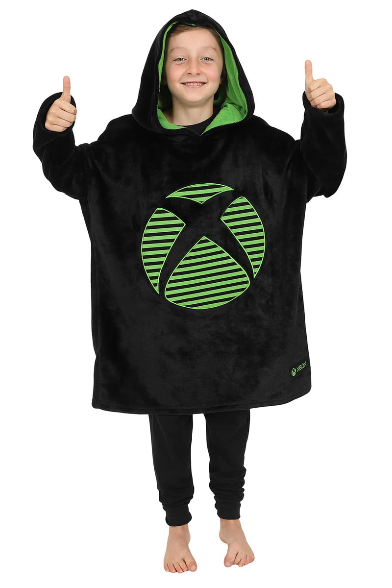 Xbox Warm Fleece Hoodie for Boys Black Green 7 to 13 Years