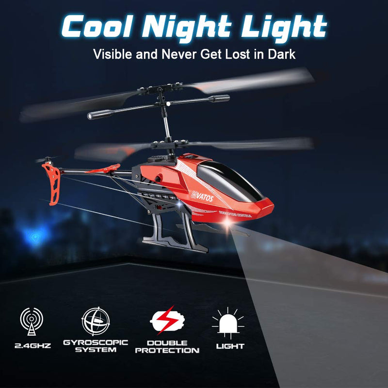 VATOS RC Helicopter, Remote Control Helicopter for Kids Altitude Hold Hobby RC Airplane with Batteries Gyro & LED Light 3.5 Channel Micro Alloy Mini Military Series Indoor Toy Gift for Boys Adults