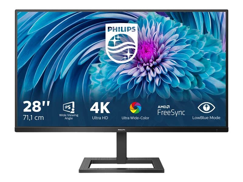 Philips 288E2A - 28 Inch 4K Monitor,60Hz, 4ms, IPS, AMD Freesync, Speakers, Flickerfree, Smart Image (3840 x 2160 , 300 cd/m², HDMI/DP)