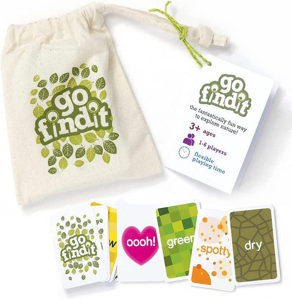 gofindit -the original outdoor nature scavenger hunt card game for kids and families | ages 3+ | travel pocket game