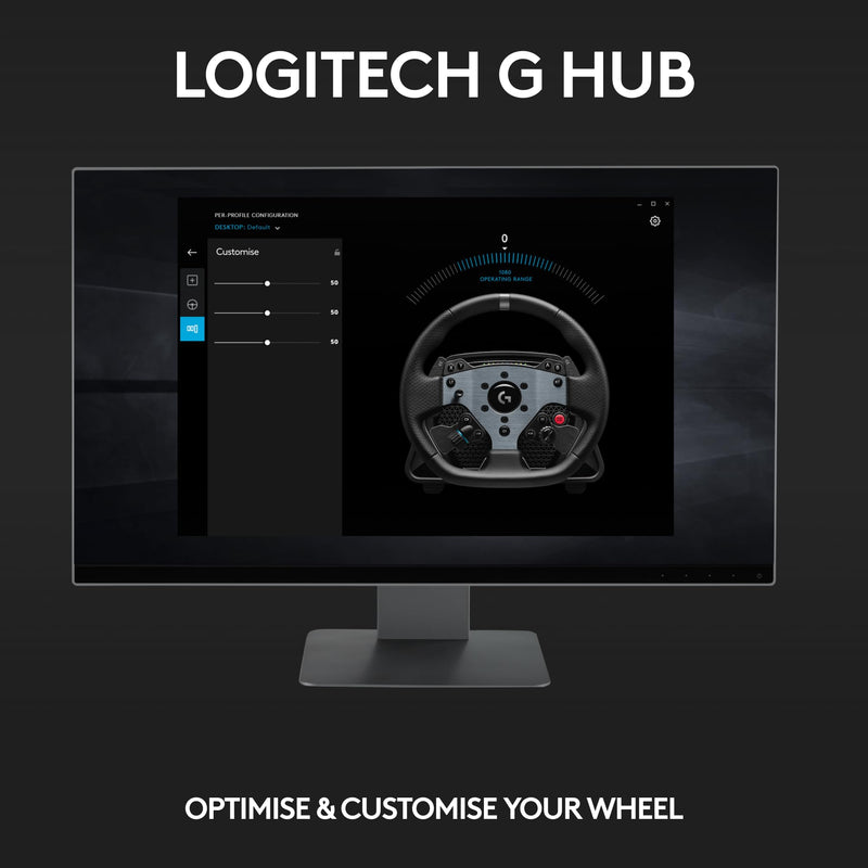 Logitech G PRO Racing Wheel, PC, Simulated Steering Wheel, Direct Drive 11 Nm Force, TRUEFORCE Feedback, Magnetic Gear Shift Paddles, Dual Clutch, OLED Display, Quick Release, PRO Button Layout, Black