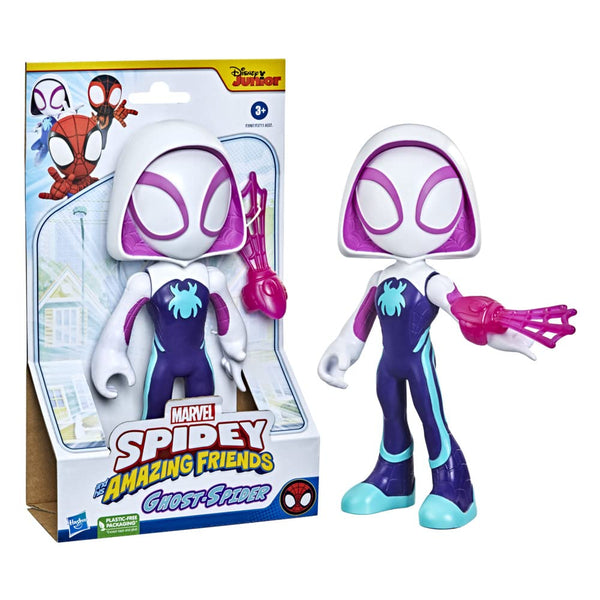 Marvel Hasbro Spidey and His Amazing Friends Supersized Ghost-Spider Action Figure, Preschool Super Hero Toy, Kids Ages 3 and Up, Multicolor