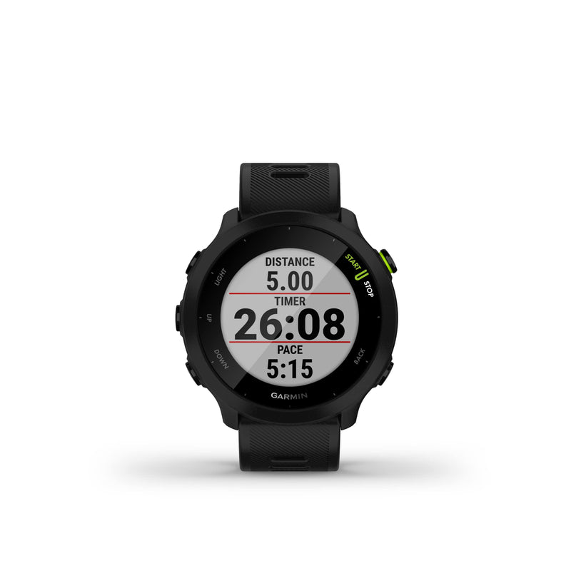 Garmin Forerunner 55 Easy to Use Lightweigh GPS Running Smartwatch, Running and Training Guidance, Safety and Tracking Features included, Black