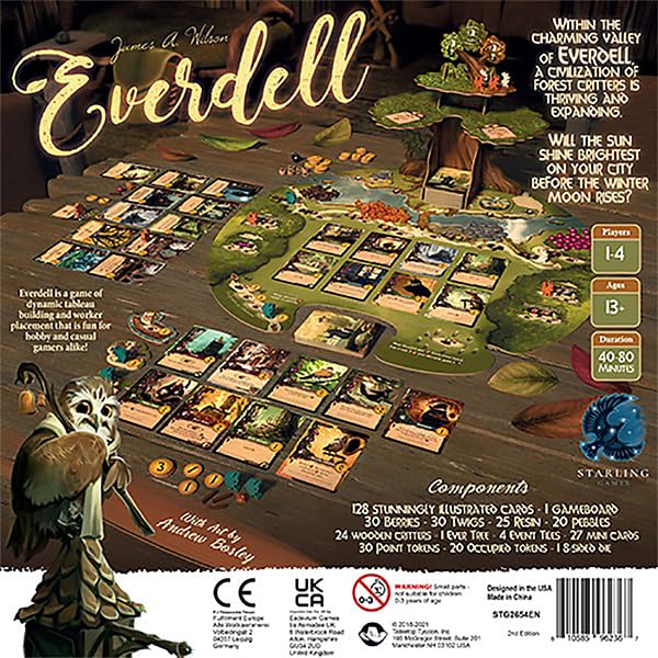 Starling Games HPGGSUH2600 Everdell 2nd Edition, Board Game, 40-80 Minute Playing Time, Mixed Colours, Ages 10+, 1-4 Players