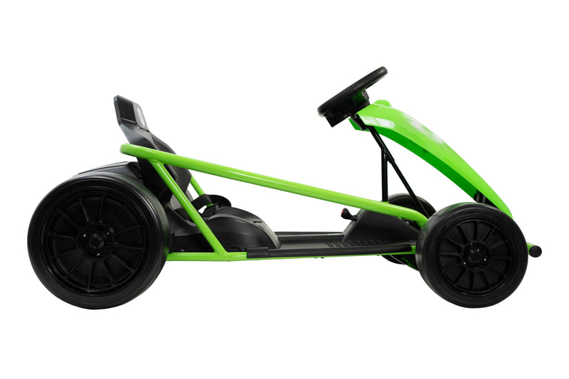 XN E-Go Kart 24v Kids Electric Ride On - Black/Green