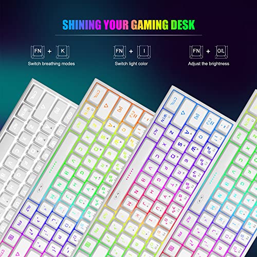 MageGee 60% Gaming Keyboard,Waterproof Ultra-Compact Mini 61 Keys Keyboard RGB Backlit Portable Computer Keyboard for Mac Windows Laptop Xbox PS PC (White)