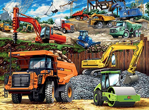 Ravensburger Construction Vehicles 100 Piece Jigsaw Puzzle with Extra Large Pieces for Kids Age 6 Years & Up