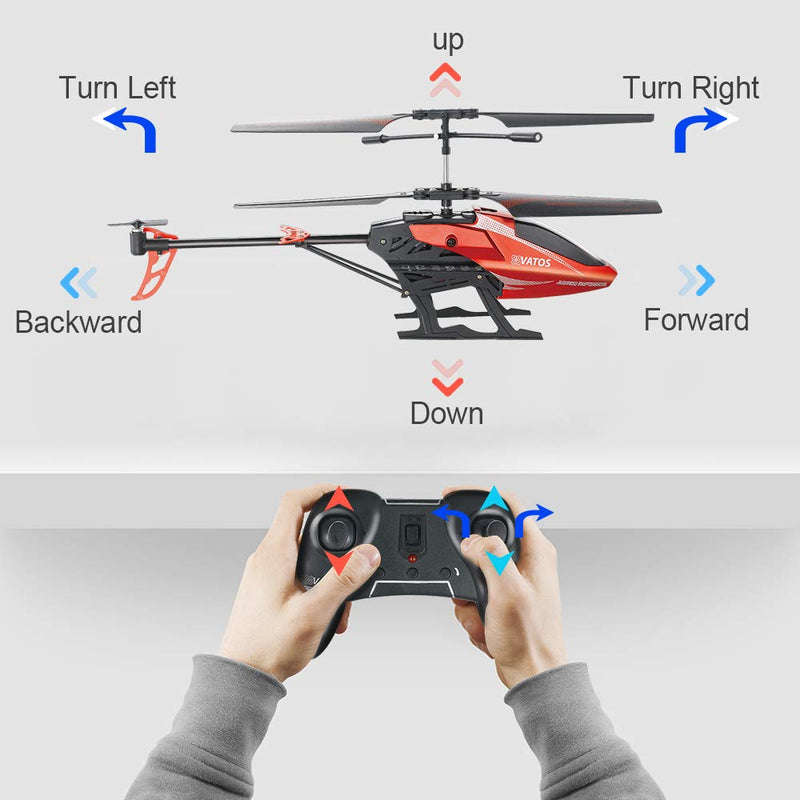 VATOS RC Helicopter, Remote Control Helicopter for Kids Altitude Hold Hobby RC Airplane with Batteries Gyro & LED Light 3.5 Channel Micro Alloy Mini Military Series Indoor Toy Gift for Boys Adults