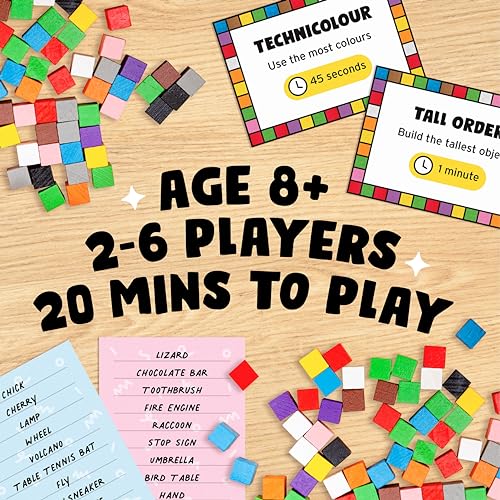 Block Party: Colourful Block Building Family Board Game for Kids Aged 8+, Adults, Teens