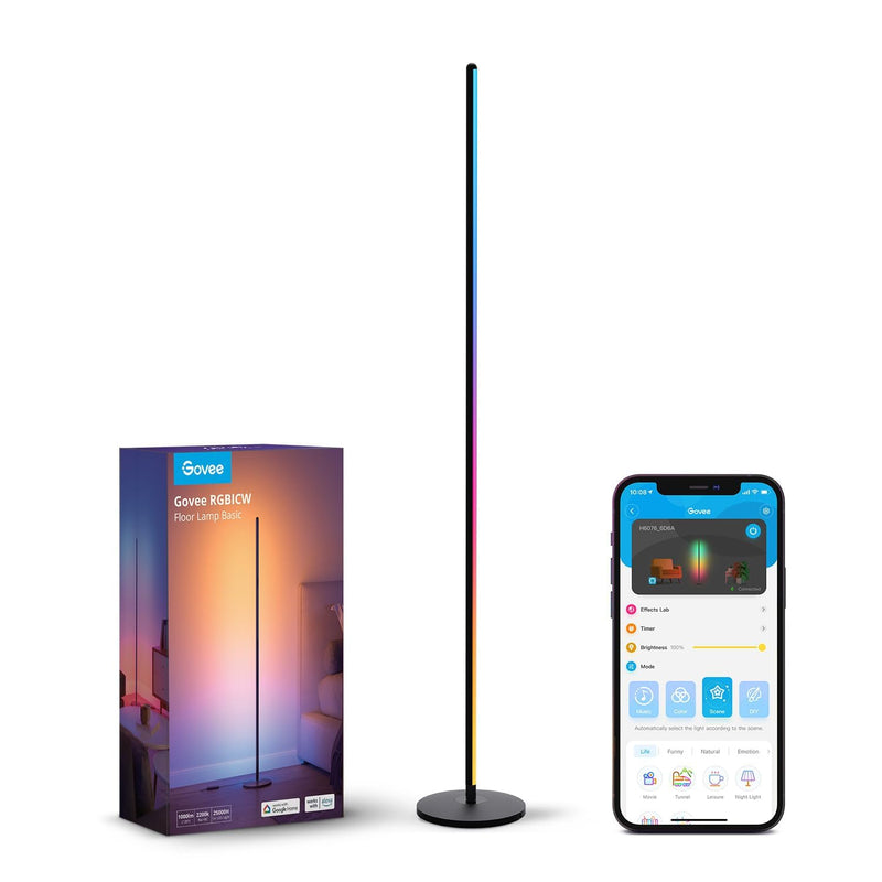 Govee LED Floor Lamp, RGBIC Corner Floor Lamp Works with Alexa Google Assistant, 16 Million Colours & 58 Scenes Mood Light for Living Room, Bedroom