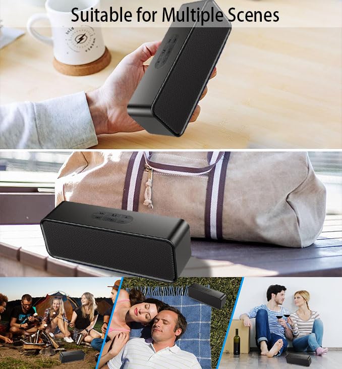 GREI Portable Wireless Speaker Small Bluetooth Speaker ,Bluetooth 5.0 Speaker with 3D Stereo HiFi Bass,1200mAh Battery,Support Bluetooth/U-Disk/AUX audio/TF card,suitable for family/party,travel,etc.