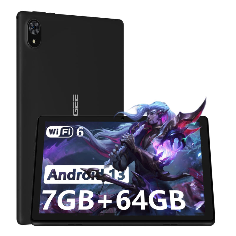 DOOGEE U9 Tablet 10 inch, 7GB RAM+ 64GB ROM(1TB TF), Android Tablet 5060mAh, Android 13 Tablet,1280 * 800 HD+ & Dual Camera &TÜV & WiFi 6 & Bluetooth 5.0 & OTG & Typ C, Black