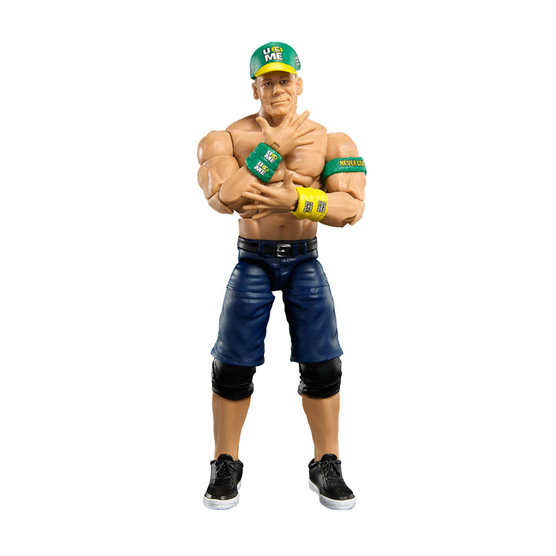 WWE Top Picks Elite Action Figure & Accessories Set, John Cena 6-inch Collectible with Swappable Hands, Ring Gear & 25 Articulation Points, HTX73