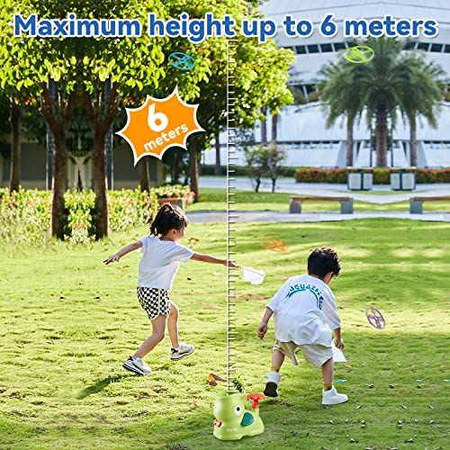 YYDeek Outdoor Toys for Kids 4-8, Toddler Garden Toys, Flying Disc Launcher Toy with 8 Dics, Kids Garden Toys for 3 4 5 6 Years Old Boys and Girls, Outdoor Games for Kids 8-12