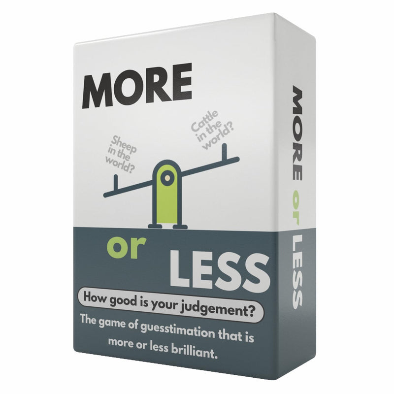 More or Less Card Game- How Good Is Your Judgement? 2+ Players | Adults & Kids |