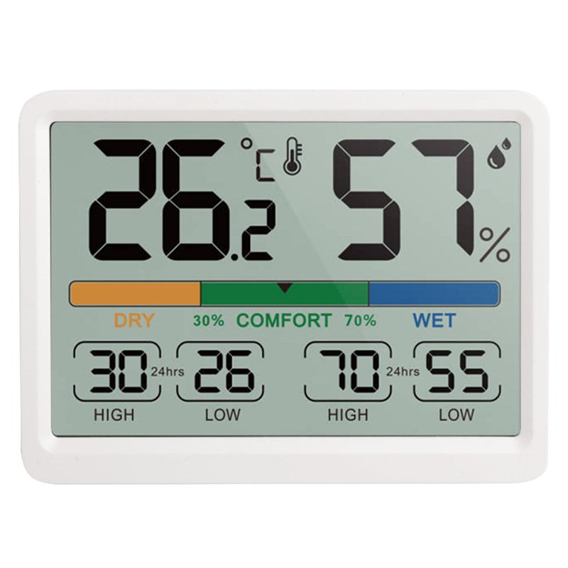 Humidity and Temperature Monitor - AIMILAR Digital Indoor Thermometer with High Low History, ℉ / ℃ Selectable, Easy to Use, Calibrate-able, Magnetic Option and Clear Display