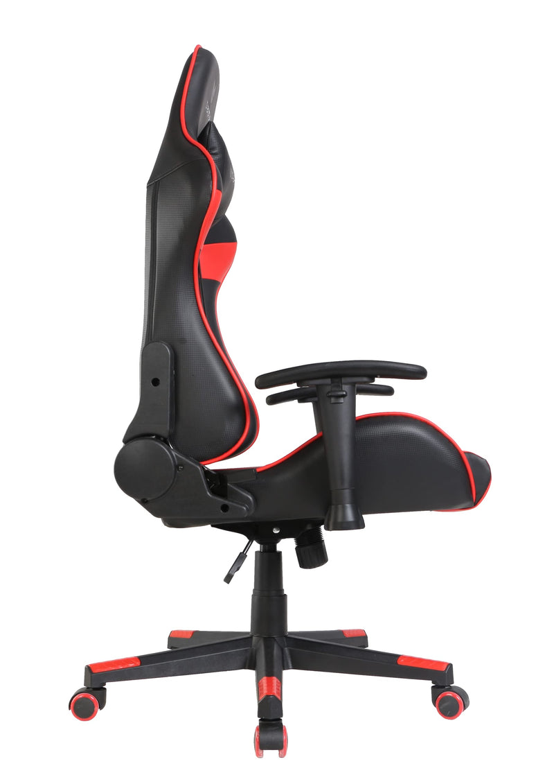 Oversteel - ULTIMET Professional Gaming Chair Leatherette, 2D Armrests, Height Adjustable, Reclining Backrest 180º, Gas Piston Class 3, Up to 120Kg, Red