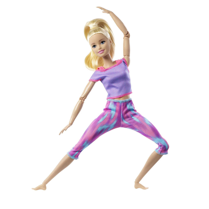 Barbie Made to Move Doll with 22 Flexible Joints & Long Blonde Ponytail Wearing Athleisure-wear for Kids 3 to 7 Years Old, GXF04