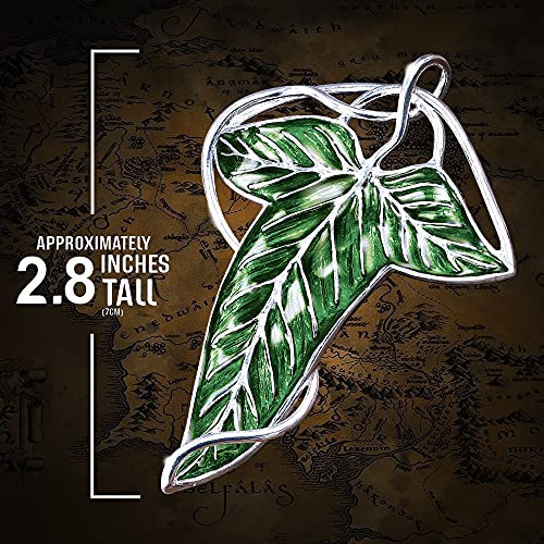 The Noble Collection The Lord of the Rings Elven Leaf Brooch - 2.8in (7cm) Costume Jewellery Enamelled Brooch - Officially Licensed Film Set Movie Props Jewellery Gifts