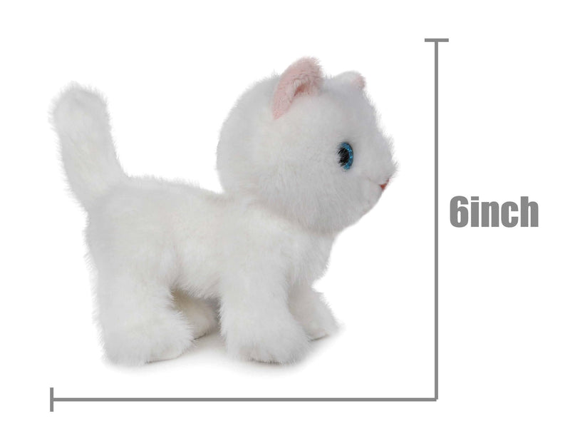 ICE KING BEAR Plush Little Cat Soft Toy Kitten Stuffed Animal White 6 Inches