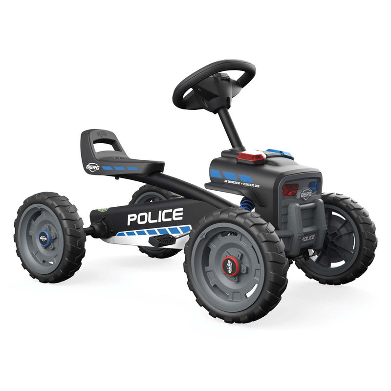 BERG Pedal Car Buzzy Police with soundbox | Pedal Go Kart, Ride On Toys for unisex, Ride on Toys, Outdoor Toys, Beats Every Tricycle, Adaptable to Body Length, Go Cart for Ages 2-5 Years