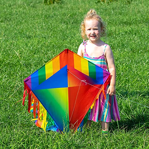 CIM Kite - Maya Eddy Joker - single line kite for children from the age of 3 years up - 65x72cm - incl. 80m kite line and 2x250cm striped tails