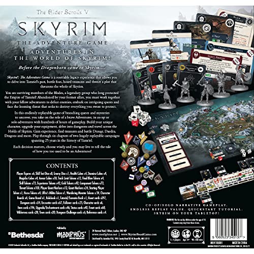 Modiphius | The Elder Scrolls: Skyrim - Adventure Board Game | Board Game | Ages 14+ | 1-4 Players | 60-120 Minutes Playing Time