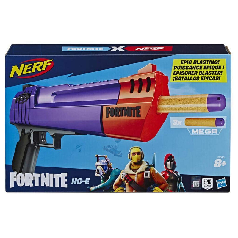 Nerf Fortnite HC-E Mega Dart Blaster – Includes 3 Official Nerf Mega Fortnite Darts – For Youth, Teens, Adults