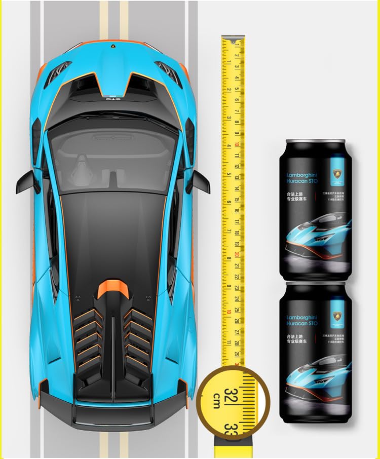 Blue Lamborghini Huracán STO RC Car: 1:14 Scale High-Performance Remote Control Toy Vehicle. Ideal for Racing Enthusiasts, kids