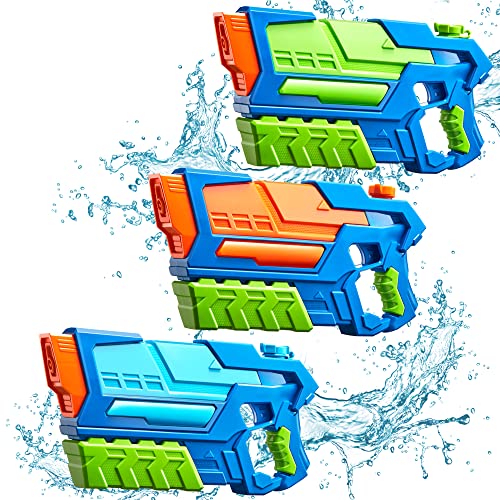 JOYIN 3 Pack Water Gun for Kids, Water Squirt Gun High Capacity Super Water Soaker Blaster, Squirt Toy, Swimming Pool Beach Water Fighting Toy