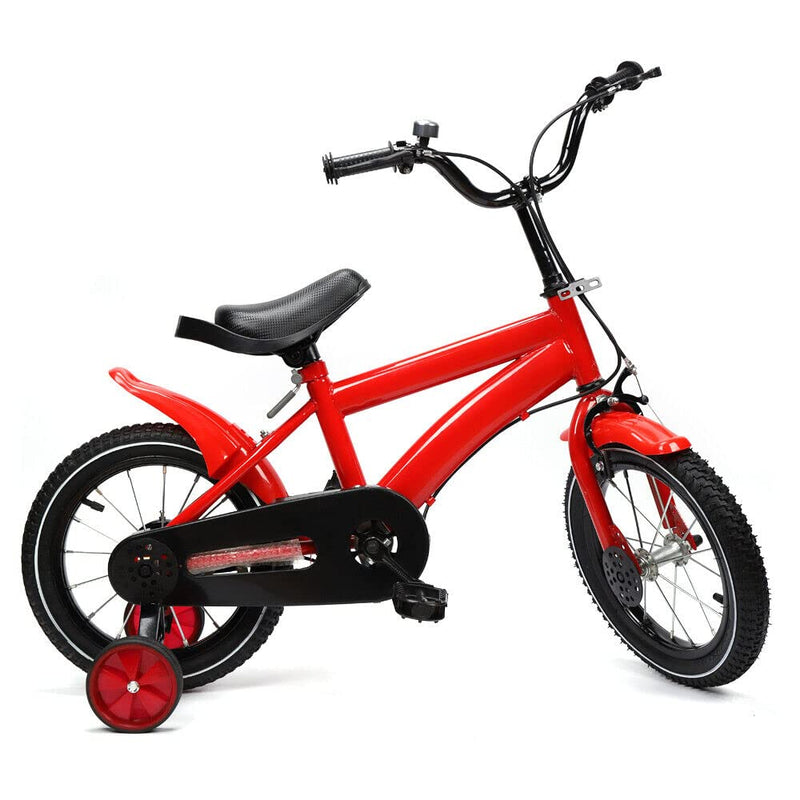 WSIKGHU Children's Bicycle 14 Inch Kids Bike Beginner Bike with Training Wheel Scarbon Steel Kids Bike Height Adjustable Kids Bike with Fenders for Kids 3-6 Years Old (red)