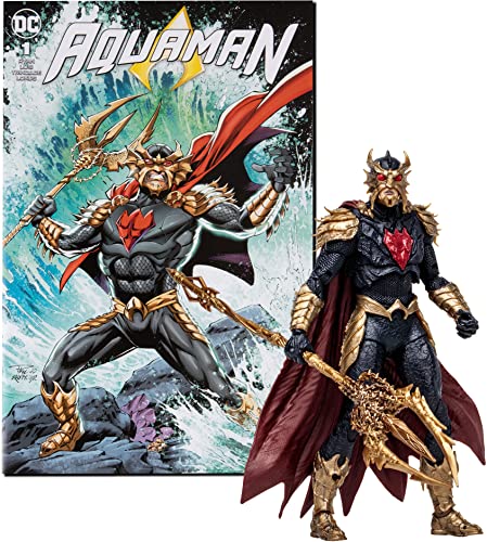 McFarlane Toys DC Direct Page Punchers Ocean Master 7-Inch Action Figure - Incredibly Detailed Rival of Aquaman with Ultra Articulation, Trident, Comic, and Collectible Art Card