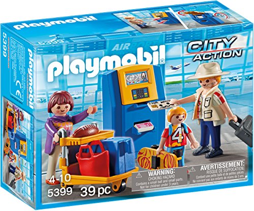 Playmobil 5399 City Action Family at Check-In, Fun Imaginative Role-Play, PlaySets Suitable for Children Ages 4+