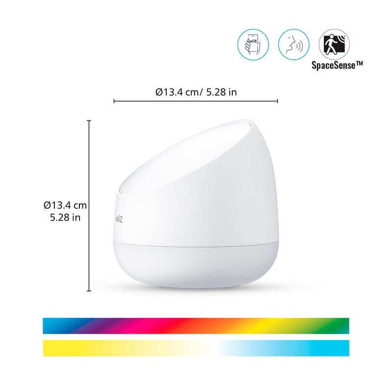 WiZ Squire Smart Table Lamp [White] Smart Home Lighting for Indoor Tables, Decoration and Mood. Connect with Wi-Fi/Bluetooth